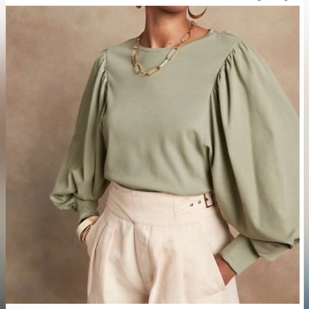 Banana Republic Cotton Volume-sleeve Top